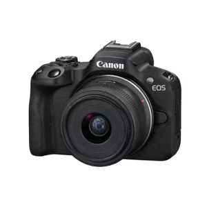 Cámara CANON R50 Kit 18-45 IS STM + Memoria y estuche