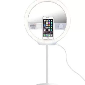 Aro Led Yongnuo Portatil YN128 II Pink con espejo