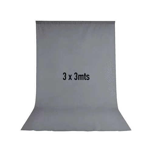 Fondo Muselina Gris 3x3mts para fotografía y video