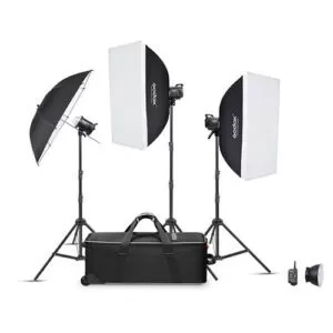 Kit de Estudio GODOX MS300 V-D (3 Flash) Con LED de modelado