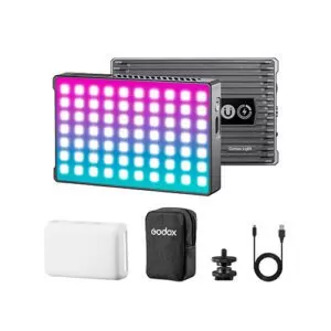 Luz LED Mini GODOX C5R RGB, carga inalámbrica y soporte magnético