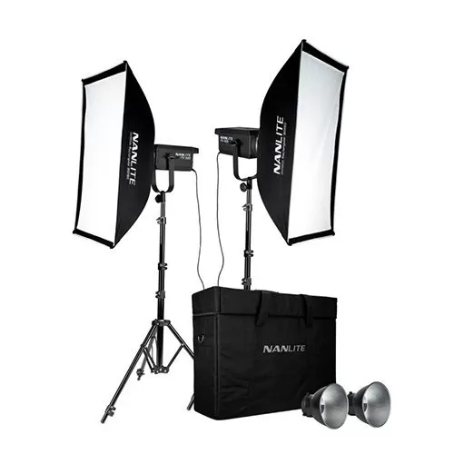 Kit Led NANLITE FS-300B Dos cabezas de luz continua Bi-color