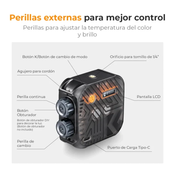 KF34.036, K&F Concept, Luz Led portatil, Luz para creadores de contenido